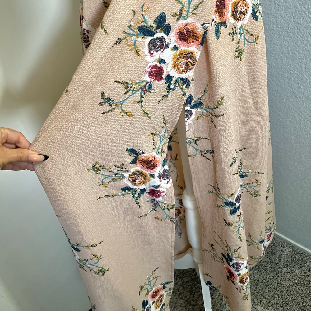 Women's Mauve Floral Print Maxi Dress - Picture 8 of 10